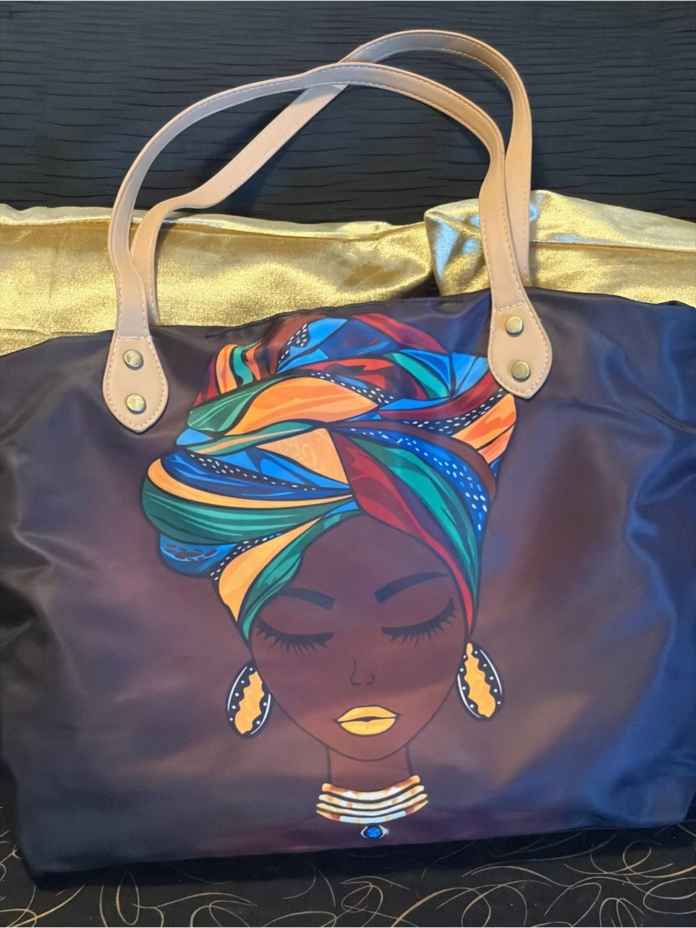 Stylish Multicolor Headwrap Tote Bag - Women Bags